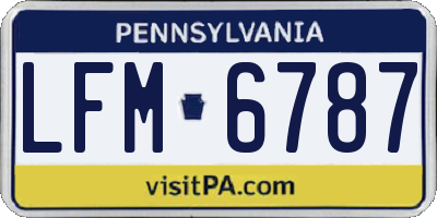 PA license plate LFM6787