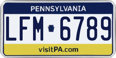 PA license plate LFM6789