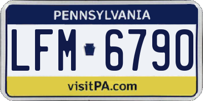 PA license plate LFM6790