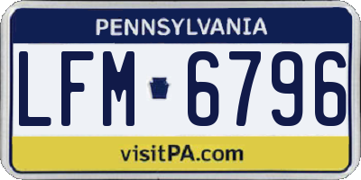 PA license plate LFM6796