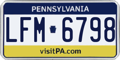 PA license plate LFM6798