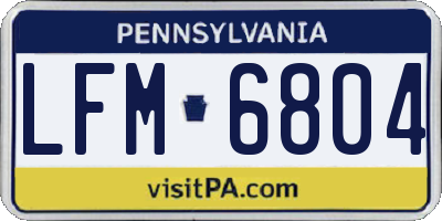 PA license plate LFM6804