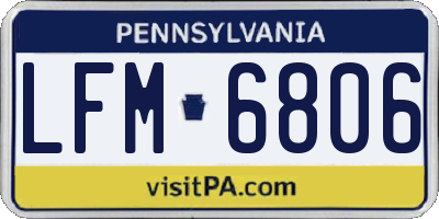 PA license plate LFM6806