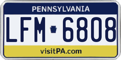 PA license plate LFM6808