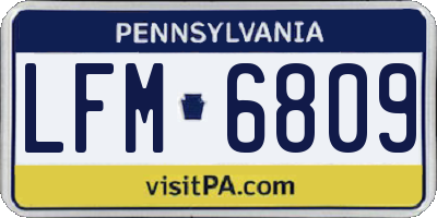 PA license plate LFM6809