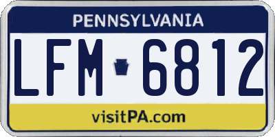 PA license plate LFM6812