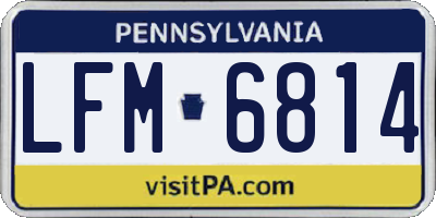 PA license plate LFM6814