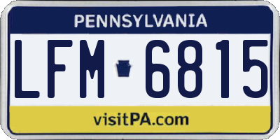 PA license plate LFM6815