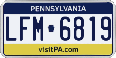 PA license plate LFM6819