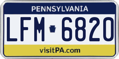 PA license plate LFM6820