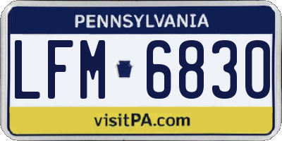 PA license plate LFM6830