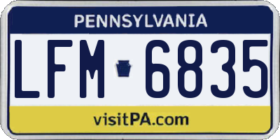 PA license plate LFM6835