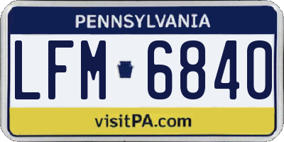PA license plate LFM6840