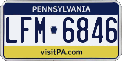 PA license plate LFM6846