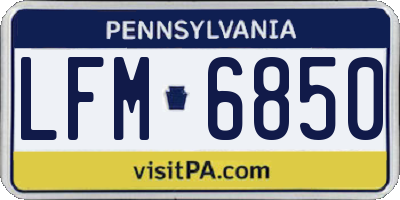 PA license plate LFM6850