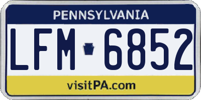 PA license plate LFM6852