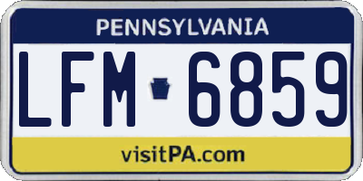 PA license plate LFM6859