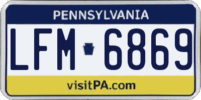 PA license plate LFM6869