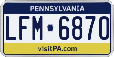 PA license plate LFM6870