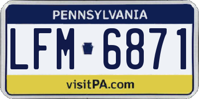 PA license plate LFM6871