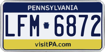 PA license plate LFM6872