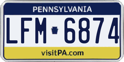 PA license plate LFM6874