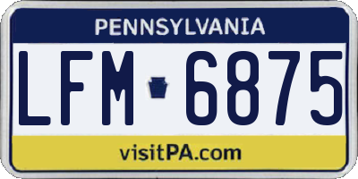 PA license plate LFM6875