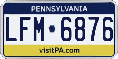 PA license plate LFM6876