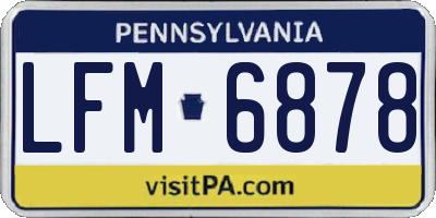 PA license plate LFM6878