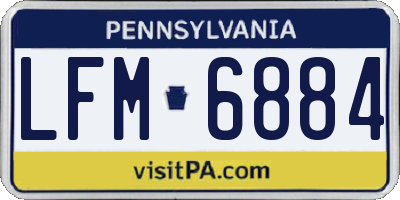 PA license plate LFM6884