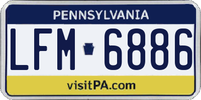 PA license plate LFM6886