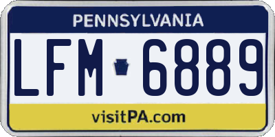 PA license plate LFM6889