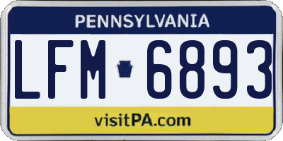 PA license plate LFM6893