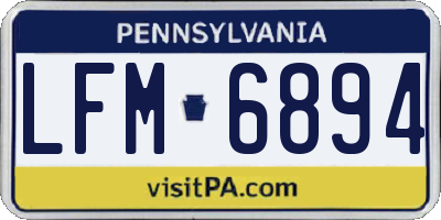 PA license plate LFM6894