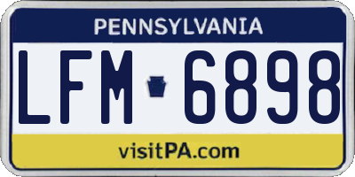 PA license plate LFM6898