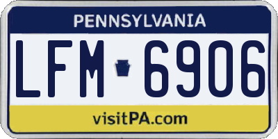 PA license plate LFM6906