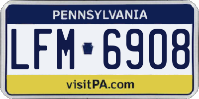 PA license plate LFM6908