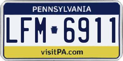 PA license plate LFM6911