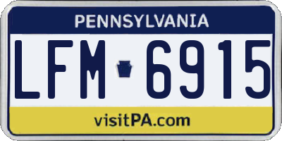 PA license plate LFM6915
