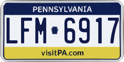 PA license plate LFM6917