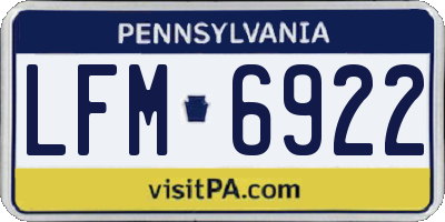PA license plate LFM6922