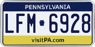 PA license plate LFM6928