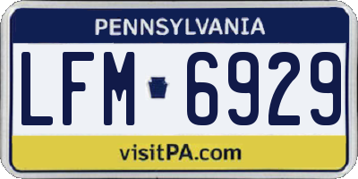 PA license plate LFM6929