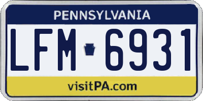 PA license plate LFM6931