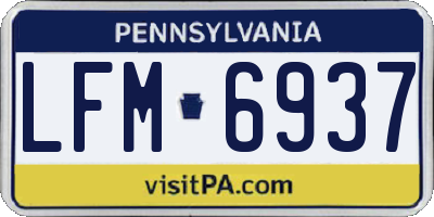 PA license plate LFM6937