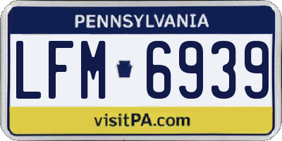 PA license plate LFM6939