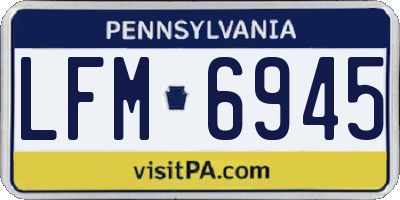 PA license plate LFM6945