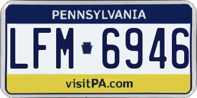 PA license plate LFM6946