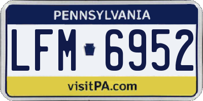 PA license plate LFM6952