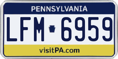PA license plate LFM6959
